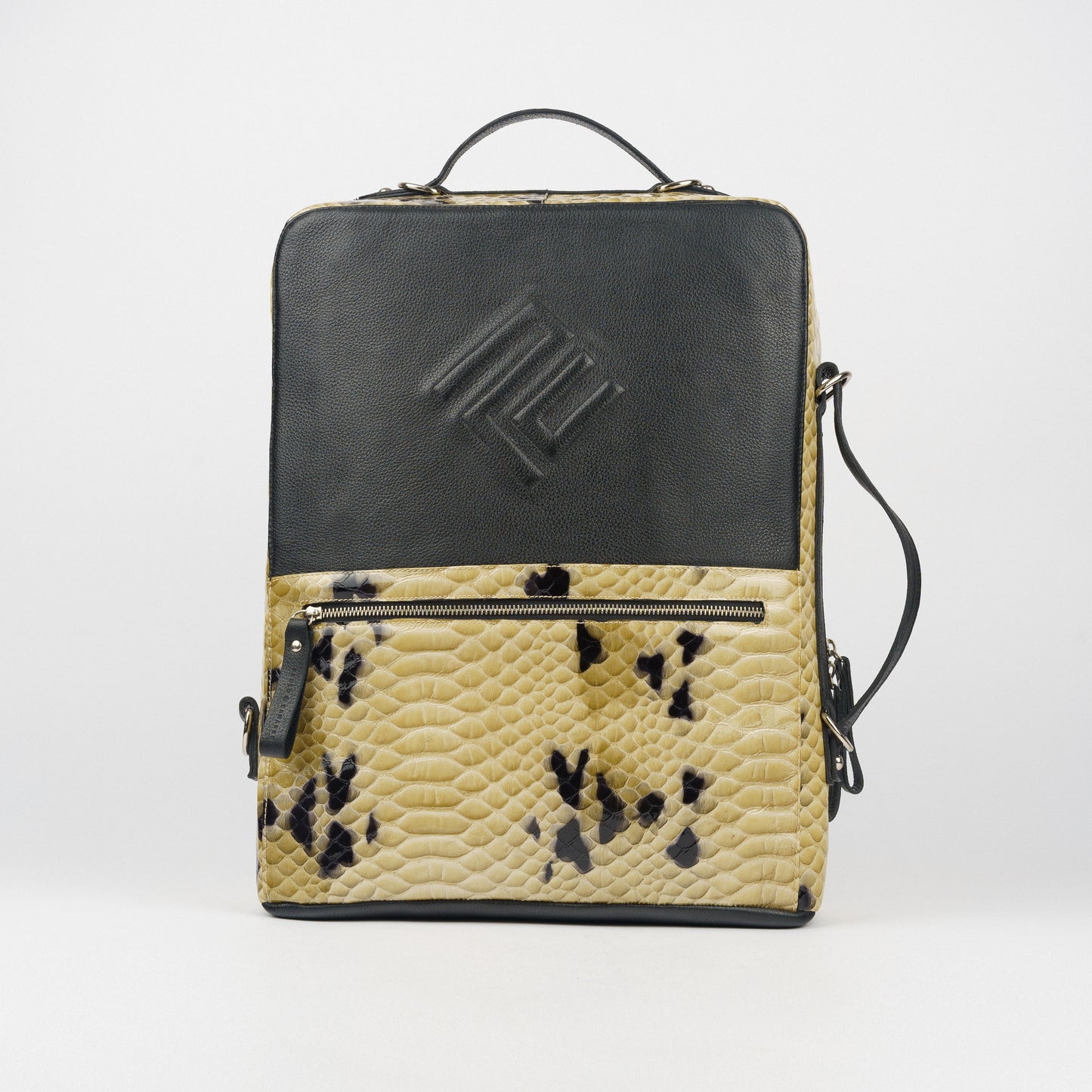 Mochila – animal print tipo piton verde e preto